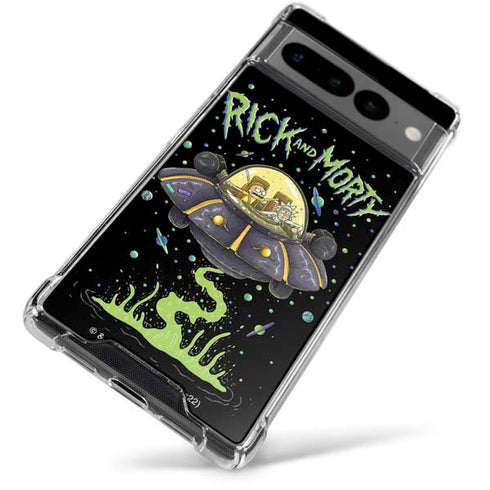 Adult Swim Rick and Morty Spaceship Google Pixel 7 Pro Clear Case